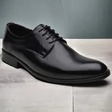Sapato Bari Derby Couro Social Masculino Oxfrord Clássico em Couro Bico Redondo