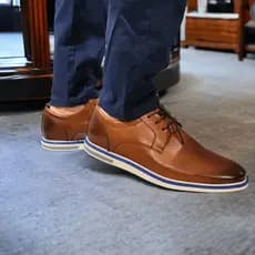 Sapato Social Masculino Monaco em Couro Legítimo Sola Branca Sapatênis Luxuoso Oxford  De Couro