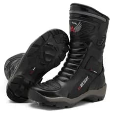 Bota Cano Alto Profissional Motociclismo Couro Legitimo Você 9cm mais alto