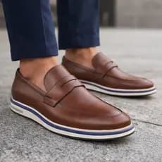 Sapato Casual Masculino Couro Legítimo Confortável Leve Social Elegante