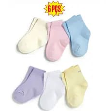 Kit 6 e 3 Pares de Meia Lisa Recém Nascido Bebê Infantil RN de 0 a 6 Meses Menino e Menina Meia Fina Estica Seca Rápido