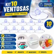 Kit 10 e 5 Ventosas de Silicone 3cm Melhor Fixação Pra Vidros Superfícies Brinquedos Utilidade Resistente Suporta 2kg