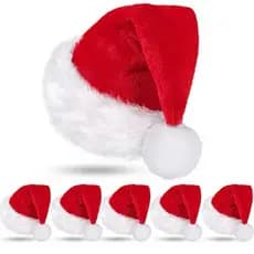 Kit 5/10 Gorros de Papai Noel Touca de Feltro Para Festas de Final Natal Loja Comercio Escola Festas Enfeites