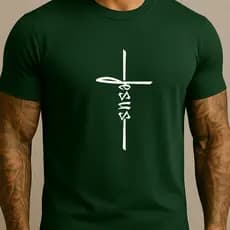 Camiseta Básica Cruz De Jesus Masculina Feminina 100% Algodão Camisa Costura Reforçada StreetWear