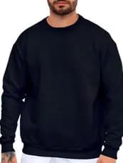 Moletom Careca Liso Gola Redonda Algodão Sem Capuz