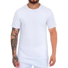 Camiseta Algodão Slim Blusas Camisetas Masculino Branco Preto