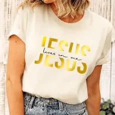 Camiseta Blusa Jesus Cristo Moda Evangélica Feminina Gospel 100% Algodão