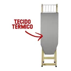 Tábua de Passar Roupas Tecido Térmico Cinza Com 2 Regulagens de Alturas