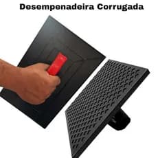 Desempenadeira plástica PVC 22x34cm Corrugada Preta