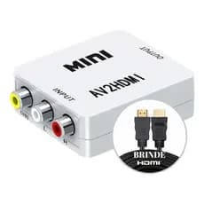 Adaptador Rca Av Conversor Hdmi Ps1 Ps2 Dvd Xbox ou Adaptador Rca Av Conversor Hdmi Ps1 Ps2 Dvd Xbox+ Cabo HDMI TV smart