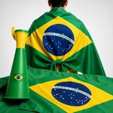 Kit Torcedor Copa  2026 Brasil Torcida Bandeira e Vuvuzela