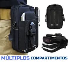 Bolsa de Cintura Pochete Militar Pequena Tática Multiuso Porta Objeto Utilitária p/ Celular, Bike e Montanhismo Compacta