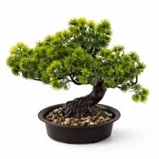 Árvore De Bonsai Artificial Em Vaso De Plantas Flores Verdes Falsas Para Decoração De Casa , Mesa De Escritório E Festa