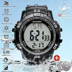 Relógio Digital Masculino Militar Esportivo Resistente À Água 50m Multifunção Led Cronômetro