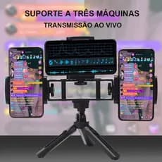 Suporte Para Celular Portátil Ultraestável Ajuste De Três Níveis E 360° De Rotação Para Transmissão