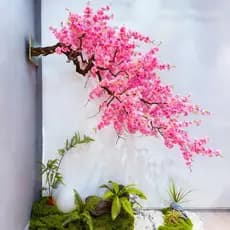 Kit 10 Buquê De Flores De 200 Cerejeira Artificial Flor De Pêssego Rosa Estilo Oriental Para Decoração de Interiore 65CM