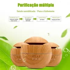 130ml Umidificador Difusor De Ar E Aromatizador Aromaterapia De Grão Madeira Silenciosa E Duradoura