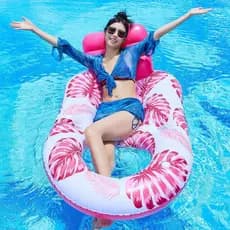 Bóia inflavel Flutuante Piscina Adulto com Encosto de Cabeça e Assento boia em Malha Respirável