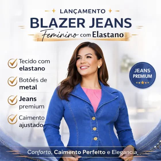 Jaqueta feminina, Blazer jeans feminino, roupas para frio feminina, Casaco feminino social