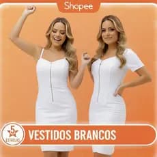 Vestido feminino casual para festa, branco para fim de ano, justo colado tubinho