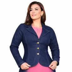 Jaqueta jeans feminina, blazer feminino lindo, casaco feminino manga longa e confortável