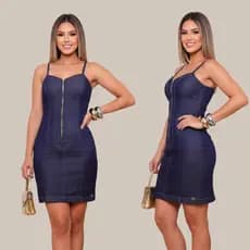 Vestido feminino com elastano, curto, casual, tubinho, justo, moda jeans