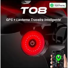 Lanterna para Bicicleta Traseira Com Rastreador Localizador Find My Integrada