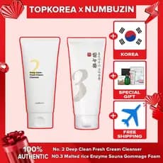 Numbuzin NO . 2 Limpador De Creme Fresco De Limpeza Profunda 120ml/3 Arroz Maltado Enzima Sauna Gommage Espuma 170ml TOPKOREA Envio Da Coreia