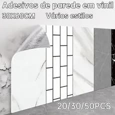 KIT 50/30/20 Placa Adesiva 3d Mármore De Parede Relevo Lavável 30cm X 60cm Autocolante Decoração Quarto