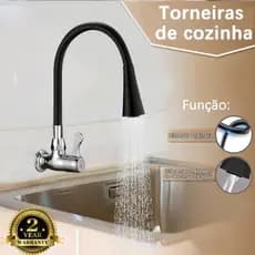 Torneira de Cozinha Em paredes Gourmet Flexível Preta/Vermelho/Prata Abs Flexão universal Para envio imediato
