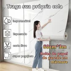Papel Parede 3Mx60cmx2.5mm/1.8㎡ Autocolante Madeira Mármore 3D Impermeável Área Molhada Escritório Sala