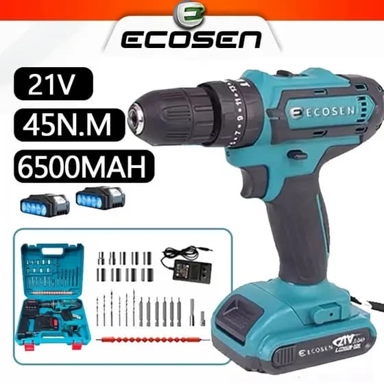 Parafusadeira/Furadeira 21V  com estojo 6500MAH 2 12V baterias