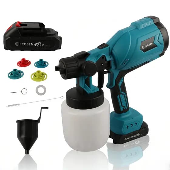 Pistola de Pintura Pulverizador de Tinta 2 Baterias 21v  Pulverizadora Spray Portátil Elétrico