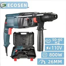 Martelete Rotativo Rompedor Parafusadeira e Furadeira de Impacto  Potência de 800W 110V + Maleta Acessórios
