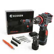 Parafusadeira elétrica 2 Bateriascom furadeira de lítio 2 em 1 de 16,8 V e torque de 45 Nm com motor sem escova  2 Bater