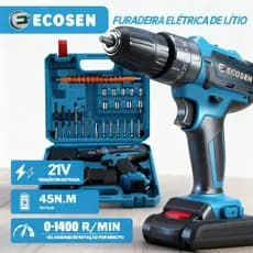 Parafusadeira/Furadeira  21V 6500MAH 110V-220v  2 12V baterias