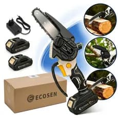 Motosserra Elétrica Portátil 6/8 Polegadas  21v 2 Baterias e Acessórios