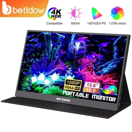 Bettdow monitor portátil para 15.6 ''1920*1080p 4k fhd ips monitor portátil para ipad/pc/mac/telefone/xbox switch/ps4