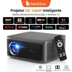Projetor Fechado BETTDOW Netflix Com Resolução 4K 1080P , 700 ANSI , Foco Automático , Wi-Fi 6 , Bluetooth 5.0