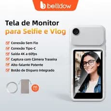 BETTDOW Tela Magnética Sem Fio Para Selfie Integrada Bluetooth Com Ultra HD Flip Mirror Modos Vlog