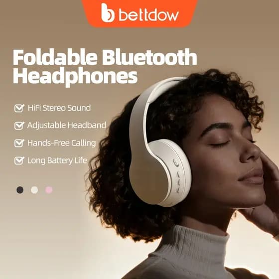 BETTDOW Fone De Ouvido Sem Fio Bluetooth Fones Dobráveis E Confortáveis Com Ajuste Estéreo HiFi