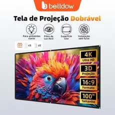 Tela De Projeção Dobrável Anti-Luz BETTDOW 100 ALR 4K | Cinema Em Casa De Alta Definição 16 : 9 Fácil Instalação
