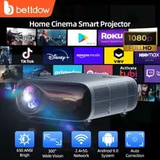 Projetor BETTDOW 1080P 650ANSI , Suporta HDR10 Full HD 4K , Decodificação E Correção Automática , Adequado Para Jogos .