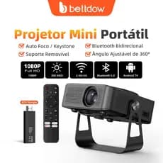 O projetor BETTDOW AC1085 GTV é uma Android TV Full HD 2K com calibração automática, Wi-Fi duplo e funcionalidade