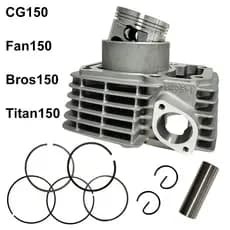 Cilindro Pistao Biela Alta Bicicleta Motorizada Kit CG150 Fan150 Bros150 titan150