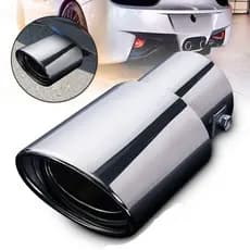 Ponteira Escapamento Aço Inox Saída 3 Polegadas Universal Prata Tuning Esportivo Carro Universal Parafuso Alumínio Veicular Automotivo