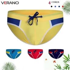 Sungas Masculinas Cueca Cavadas Apertado Respirável Praia casual Cor Contraste Uconvexo 24150