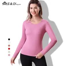 Z&D Blusa Térmica Feminina Segunda Pele Manga Larga Dupla Camada Aveludada  DRNY02