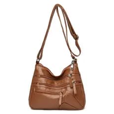 Crazy Bag Nova Bolsa De Couro Lavado Feminina Versão Coreana Macio Meia-Idade Diagonal De Grande Capacidade