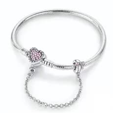 Pulseira EK Berloque Com Trava Prata S925 Cravejada